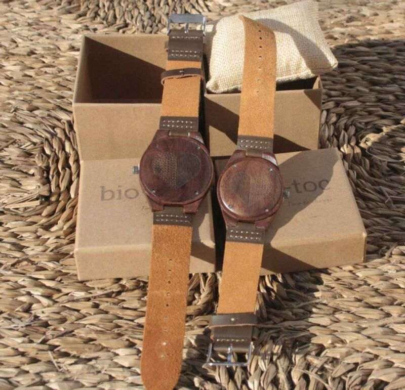pack reloj de madera indiana mujer - hombre 2